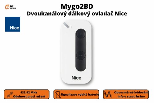 MYGO2BD - DVOUKANÁLOVÝ DÁLKOVÝ OVLADAČ NICE